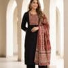 Plain Black Ajrakh Print Set kurti Sri Lanka