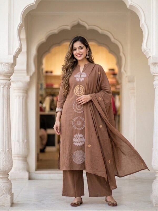 Elegant High Neck Embroidered Set Kurti Sri Lanka