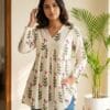 Off White Blossom Short Kurti Sri Lanka