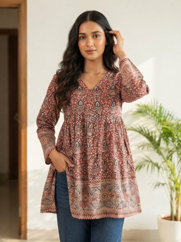 Red Bloom Aliya Cut Short Kurti Sri Lanka