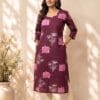 Dark Purple Cotton Casual Kurti Sri Lanka