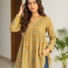 Mustard Yellow Charm Aliya Cut Short Kurti Sri Lanka