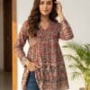 Red Handblock Printed Short Kurti Sri Lanka