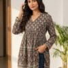 Cotton Comfort Block Print Short Kurti Sri Lanka