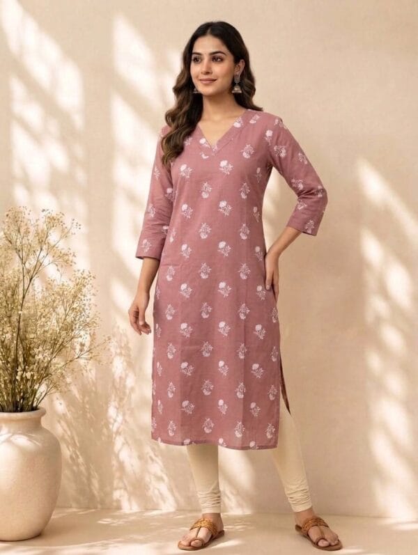 Charm Floral Print Cotton Casual Kurti Sri Lanka