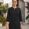 Plain Black Elegant Short Kurti Sri Lanka