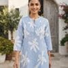 Charm Sky Blue Cotton Short Kurti Sri Lanka