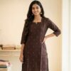 Charm Raw Silk Brown Ethnic Kurti Sri Lanka