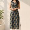Charm Beige Printed Casual Kurti Sri Lanka