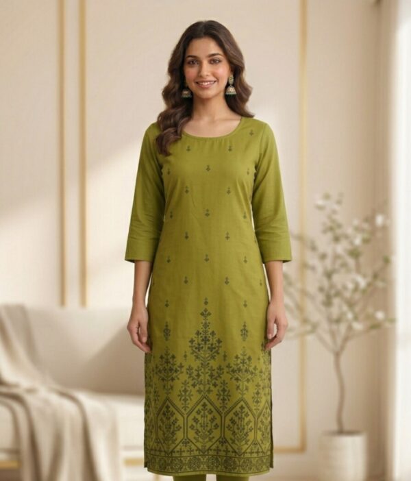 Everyday Elegant Round Neck Printed Kurti Sri Lanka