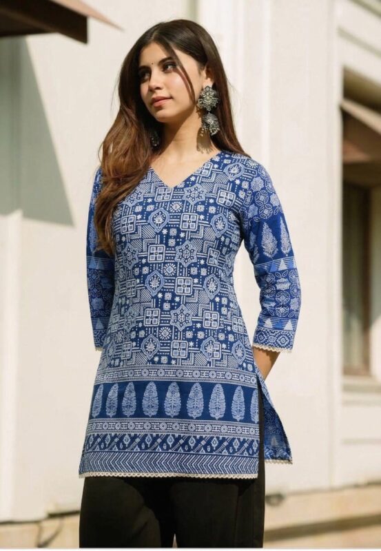Charm Block Print Casual Short Kurti Sri Lanka