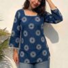 Printed Square Neck Ethnic Short Kurti Sri Lanka