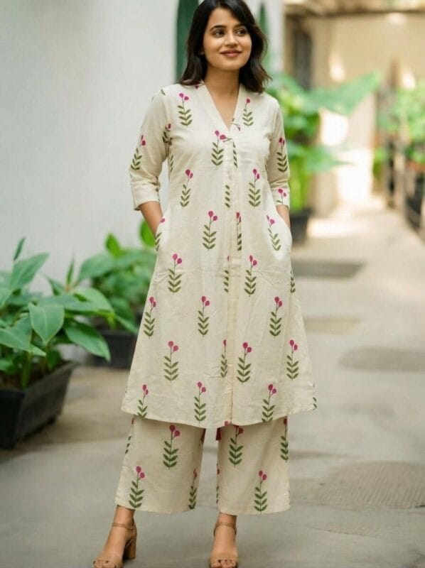 Off White Bloosom Co-Ord Set Sri Lanka