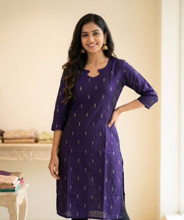 Royal Purple Traditional Raw Silk Kurti Sri Lanka