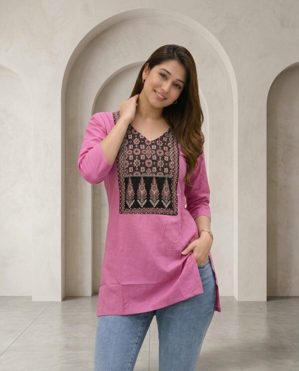 Charm Ajrakh Print Short Kurti Sri Lanka