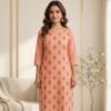 Charm Peach Printed Casual Kurti Sri Lanka