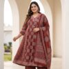 Charm Plus Size V-Neck Printed Anarkali Suit Sri Lanka