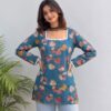 Square Neck Adjustable Tie Back Short Kurti Sri Lanka