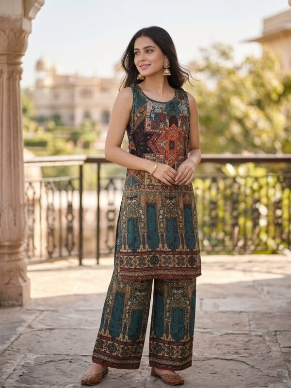 Summer Chic Mirror Work Co-Ord Set