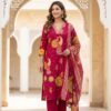 Printed Cotton V-Neck Straight Cut Set Kurti Sri Lanka