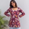 Floral Adjustable Tie Back Short Kurti Sri Lanka