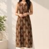 Mocha Brown Sleeve-less Cotton Casual Wear Sri Lanka