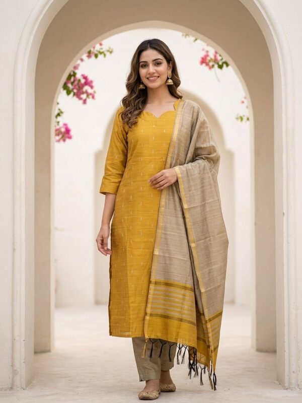 Golden Grace Raw Silk Set Kurti Sri Lanka